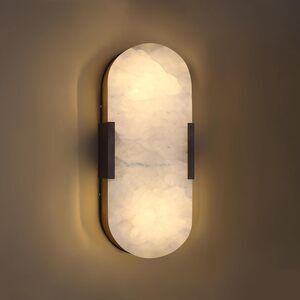 Doraimi Lighting 2 Pack 2 Light 12" Natural Oval Alabaster Marble Bathroom Wall